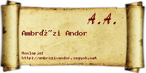 Ambrózi Andor névjegykártya